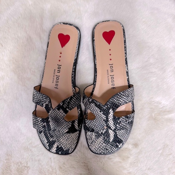 Jon Josef | Sandals | H Style | B&W Snake Print | 8